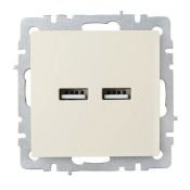 Розетка встраиваемая USB IEK BRITE A+A 3,1А BR-U21-D31-K10 РЮ10-1-БрКр бежевый