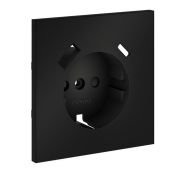 Накладка для розетки с заземлением и защитными шторками с USB A+C S70 черный матовый