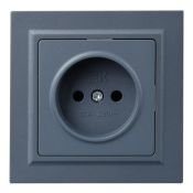 Штепсельная розетка встраиваемая IEK BRITE 10А BR-R10-10-K35-F РСР10-1-0-БрМ без з/к и шторками в сборе маренго