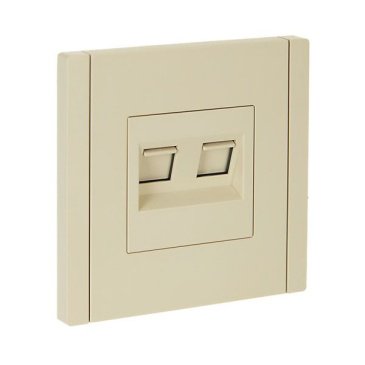 Розетка встраиваемая компьютерная IEK FORTE&PIANO двойная RJ45 кат.5E FP433 ваниль FP-K20-1-K10