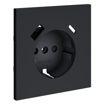 Накладка для розетки с заземлением и защитными шторками с USB A+C S70 графит