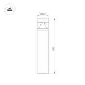 светильник 20W MIX 045533 LGD-LANDMARK-BOLL-H800 Warm3500-MIX 300 deg 220V IP65 прямоугольный стационарный серый