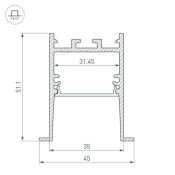 алюминиевый профиль S-LUX SL-COMFORT-4551-F-2000 ANOD BLACK 031766
