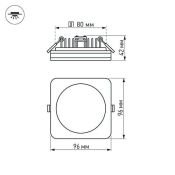 Встраиваемый светильник  10W Белый дневной  022008 LTD-96x96SOL-BK-10W 4000K 220V IP44 квадратный черный
