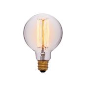 лампа ретро накаливания Vintage форма шар 60W 052-290 G95 F2 CLEAR/E27 диммируемая