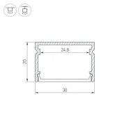 алюминиевый профиль ARH-LINE-3020-2000 ANOD 046962