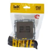 Розетка встраиваемая компьютерная двойная IEK BRITE BR-K20-1-K37 РК10-2-БрШ RJ45 кат.5E шампань