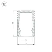 алюминиевый профиль SL-MINI-8-H12-2000 ANOD+OPAL 036833