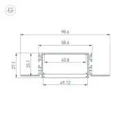 алюминиевый профиль FANTOM-W49-2000 ANOD 046430