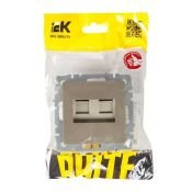 Розетка двойная RJ11+RJ45 кат.5E РК/Т12-БрШ шампань BR-KT20-O-1-K37 BRITE IEK