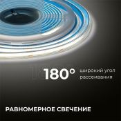 Светодиодная лента Белый дневной COB 24V 12W/m 320Led/метр герм трубка 00-391 PRO 8мм IP65