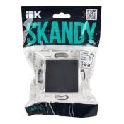 Штепсельная розетка встраиваемая IEK SKANDY 16А SK-R16-16-44-K53 SK-R11G с з/к без з/ш и крышкой графит IP44