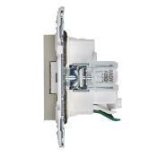 Штепсельная розетка встраиваемая IEK SKANDY 16А SK-R14-16-1-K10 SK-R06B с з/к и шторками безвинтовое крепление бежевый