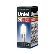 лампа галогенная капсульная G4 JC 20W Uniel JC-12/20/G4 CL 12V 00481