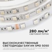 Светодиодная лента RGB 5050 24V 14.4W/m 60Led/метр 00-337 IP20