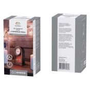 фигурка  светодиодная 5W Белый теплый камин &quot;Старинные часы&quot;, 511-021, 3Led, 2хC, бронзовый корпус, с эффектом живого огня, IP20