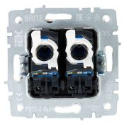 Розетка встраиваемая компьютерная двойная IEK BRITE BR-K20-2-K35 РК11-2-БрМ RJ45 кат.6 маренго
