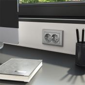 Рамка пластик для двойной розетки WERKEL Stark W0081865 серебряный матовый