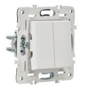 Выключатель встраиваемый двухклавишный проходной IEK SKANDY SK-V22-0-10-K01 SK-V05W арктический белый
