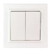 Выключатель встраиваемый двухклавишный IEK BRITE BR-V20-0-10-K36-F ВСР10-2-0-БрЖ в сборе жемчуг