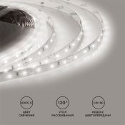Светодиодная лента Белый дневной 2835 12V 14.4W/m 60Led/метр 00-141 PRO 10мм IP20