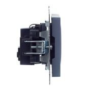 Штепсельная розетка встраиваемая IEK BRITE 16А BR-R14-16-K35 РС14-1-0-БрМ с з/к и шторками маренго