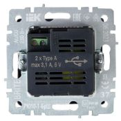 Розетка встраиваемая USB IEK BRITE A+A 3,1А BR-U21-D31-K37 РЮ10-1-БрШ шампань
