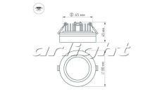УДАЛЕНО   5W Белый теплый  020217 LTD-80R-Crystal-Roll 220V IP40 круглый встраиваемый белый Уценка!!!