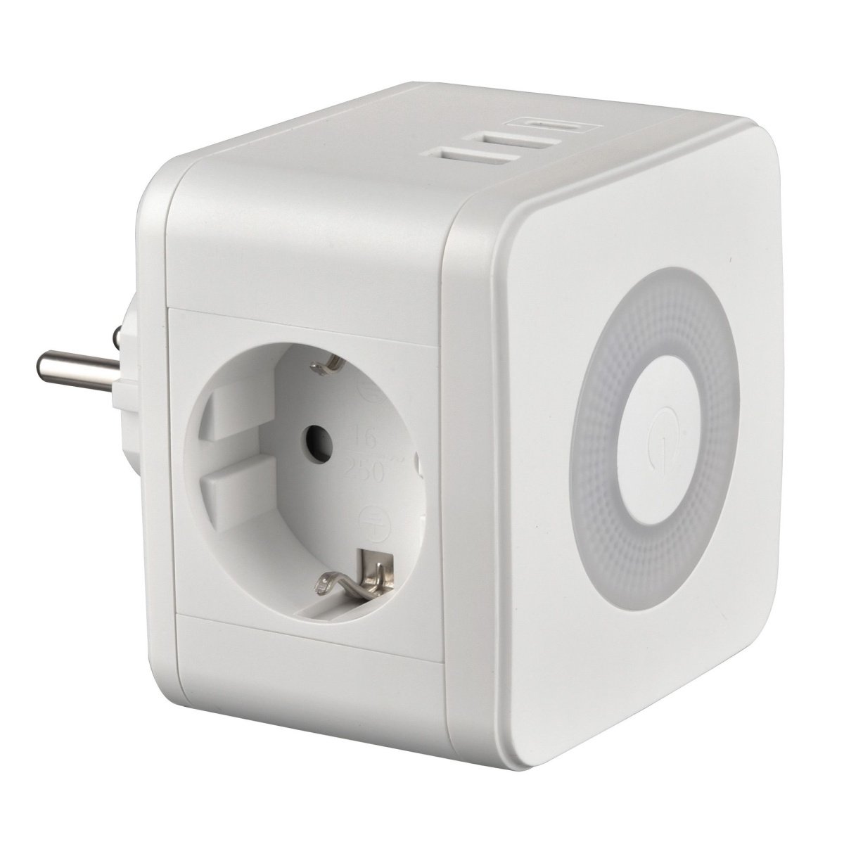разветвитель -двойник Uniel с заземлением 16A 2USB+1TYPE C UL-00011245 S-GES2-16SBUC WHITE