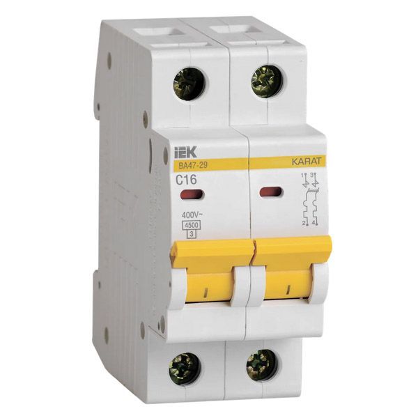Автоматический выключатель 2-пол.  16А ВА47-29 C 4,5кА MVA20-2-016-C KARAT IEK