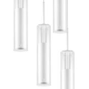 Подвесной светильник без лампы Lightstar 756056 CILINO 5х40W GU10 цилиндр белый/прозрачный