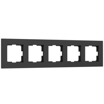 Рамка пластик 5 постов WERKEL Slab W0052908 черный софт
