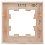 Рамка стеклянная 1 пост IEK BRITE BR-M12-G-31-K96 РУ-1-2-БрП персиковый матовый