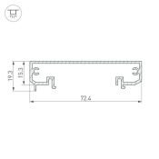 алюминиевый профиль KLUS держатель KLUS-POWER-W70-BASE-2000 ANOD 019883