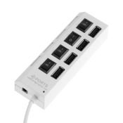 Разветвитель USB на 4 порта с индивидуальными выключателями белый