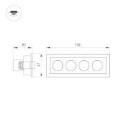 Встраиваемый светильник  10W Белый теплый  031929 MS-ORIENT-BUILT-TURN-TC-S67x150-10W 220V IP20 прямоугольный белый с черной вставкой