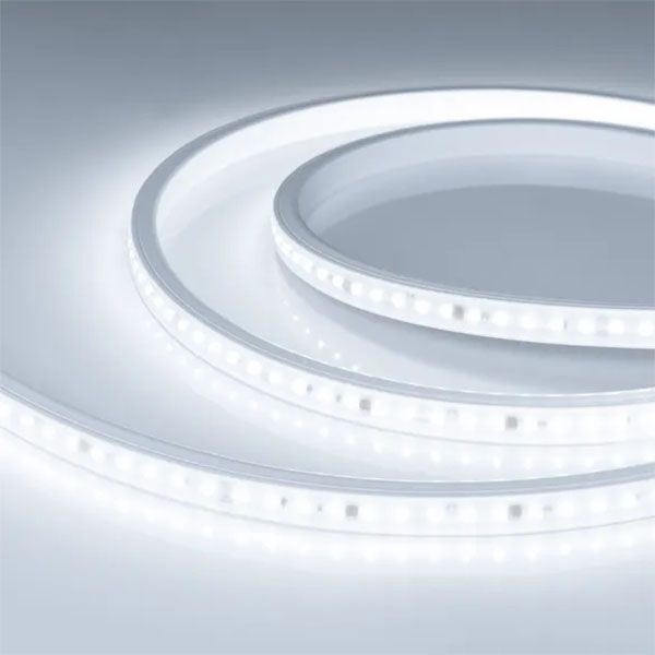 Светодиодная лента Белый 2835 220V 14W/m 84Led/метр герм (PVC-трубка ПВХ экструзия) 054682 ARL-PV-A84-17mm White6000 FlickerFree (30м)