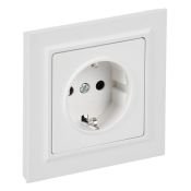 Штепсельная розетка встраиваемая IEK BRITE 16А BR-R14-16-K91-F РСР14-1-0-БрАБ с з/к и шторками в сборе арктический белый