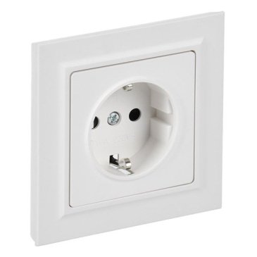 Штепсельная розетка встраиваемая IEK BRITE 16А BR-R14-16-K91-F РСР14-1-0-БрАБ с з/к и шторками в сборе арктический белый