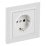 Штепсельная розетка встраиваемая IEK BRITE 16А BR-R14-16-K91-F РСР14-1-0-БрАБ с з/к и шторками в сборе арктический белый