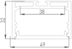 комплект профиля DesignLed с экраном LS.4932 подвесной ANOD