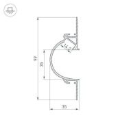 алюминиевый профиль ARH-CEIL-REFLECT-2000 WHITE 034982