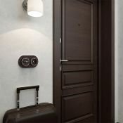 Ретро розетка пластиковая WERKEL RETRO Vintage W5871052 с з/к мокко матовый/хром