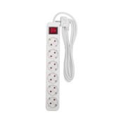 удлинитель с заземлением и выключателем PROconnect STANDARD 6 гнезд, 3 м, 3х1 мм, белый