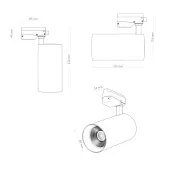 Трековый светильник однофазный  30W Белый теплый SOLID KOPER DK6455-BK IP20 на шинопровод черный