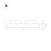 Трековый светильник  16W Белый теплый 035843(1) MAG-ORIENT-FLAT-L465 прямоугольник трековый белый DALI