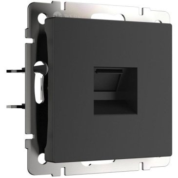 Розетка встраиваемая компьютерная  одиночная WERKEL Ethernet  RJ-45 W5120108 черный матовый