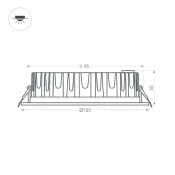 Встраиваемый светильник    9W Белый теплый 041614 MS-MIST-BUILT-R105 Warm3000 (WH, 110 deg, 230V) IP54  круглый белый