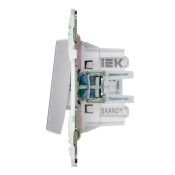 Выключатель встраиваемый двухклавишный перекрестный IEK SKANDY SK-V23-0-10-K23 SK-V06S серебряный