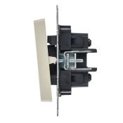 Выключатель встраиваемый двухклавишный перекрестный IEK BRITE BR-V23-0-10-K10 ВС10-2-3-БрКр бежевый